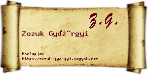 Zozuk Györgyi névjegykártya